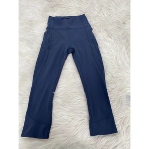 Lululemon In Movement Crop 19" Mineral Blue Mach Blue Everlux Sz 2